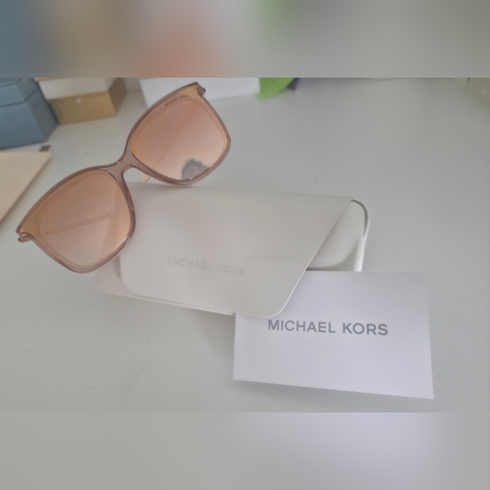 Michael Kors MK2079U  Rose Gold /Pink Transparent Mirrored Sunglasses With Case